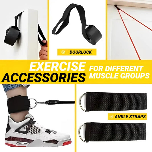 Realexity FlexBand Pro Set resistance band kit accessories including handles and door anchor