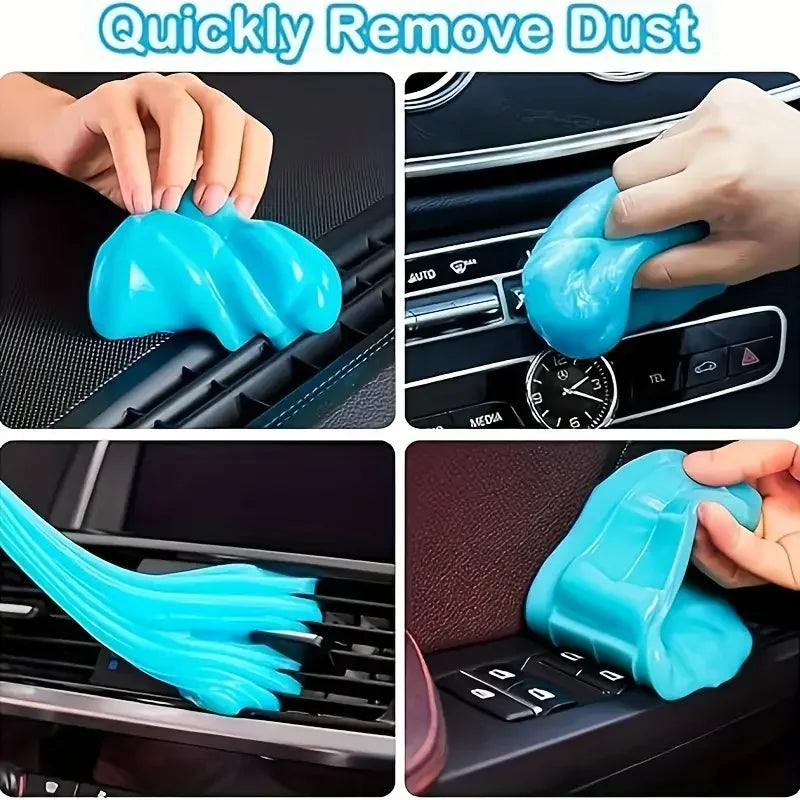 Reusable cleaning gel for car interiors keyboards and electronics