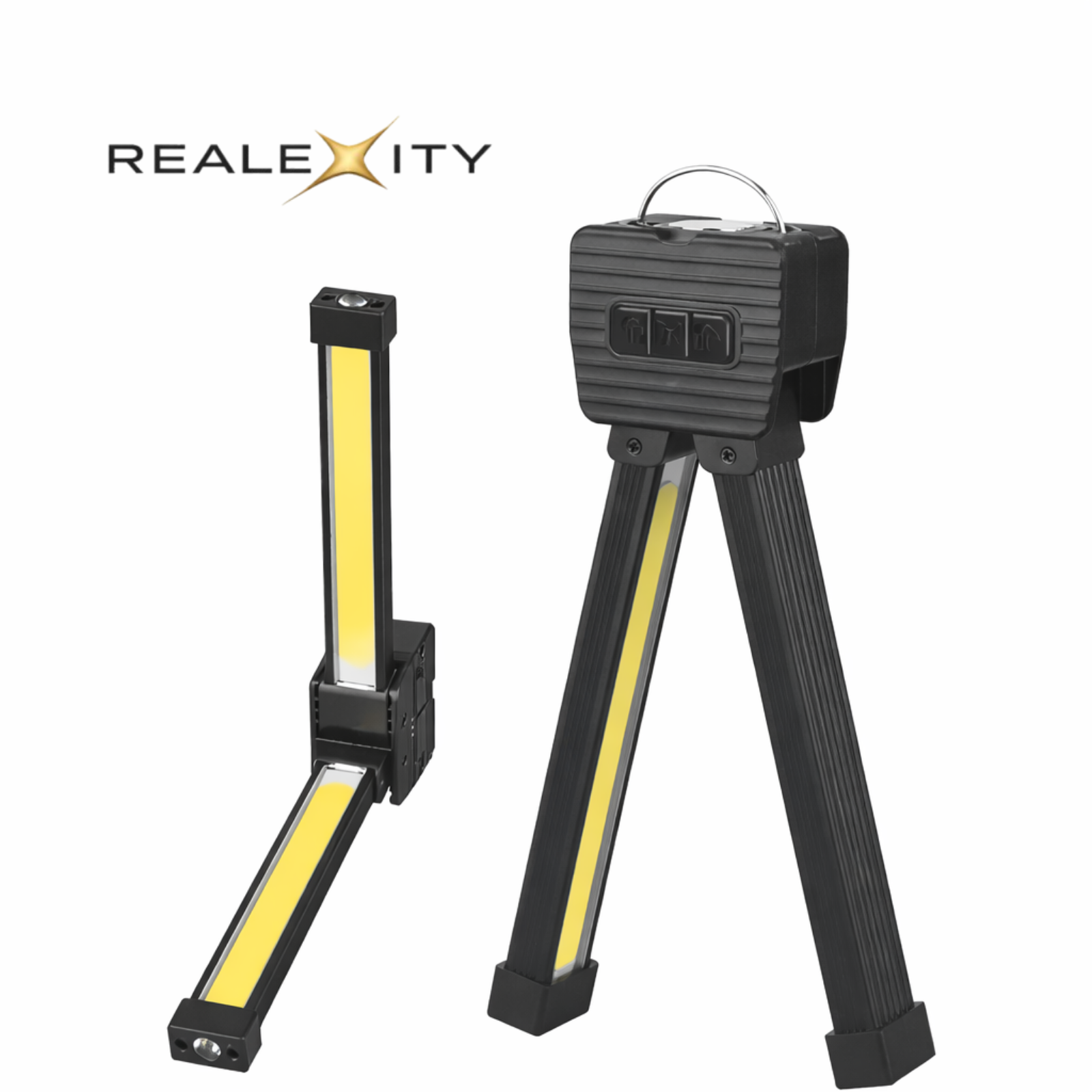Realexity FlexBeam Pro portable LED posing light with foldable tripod design